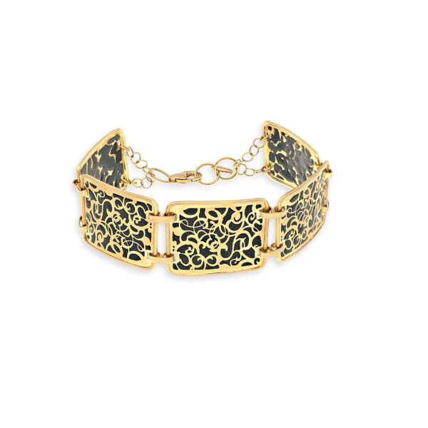 Bransoletka z żółtego złota i emalia