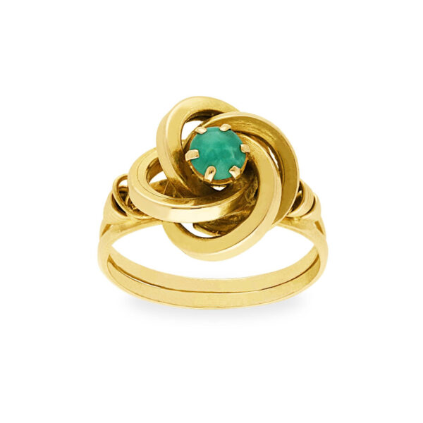 Pierścionek z żółtego złota z turkusem