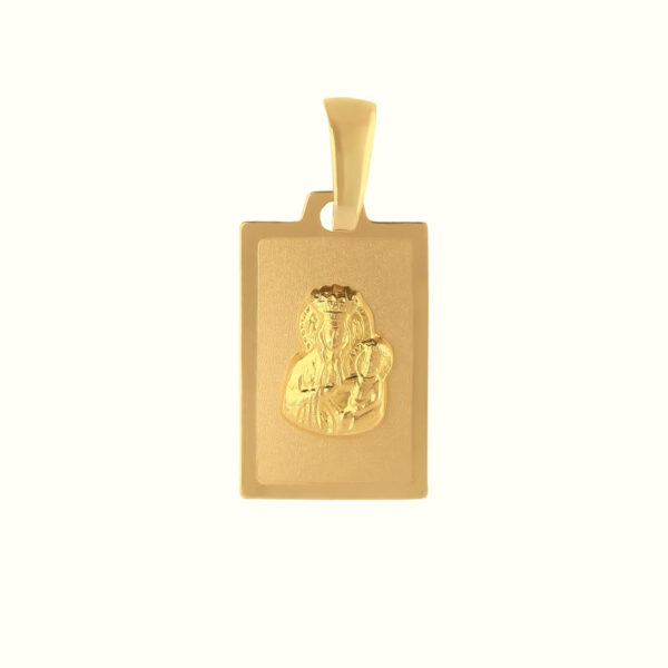 Medalik z żółtego złota z motywem religijnym