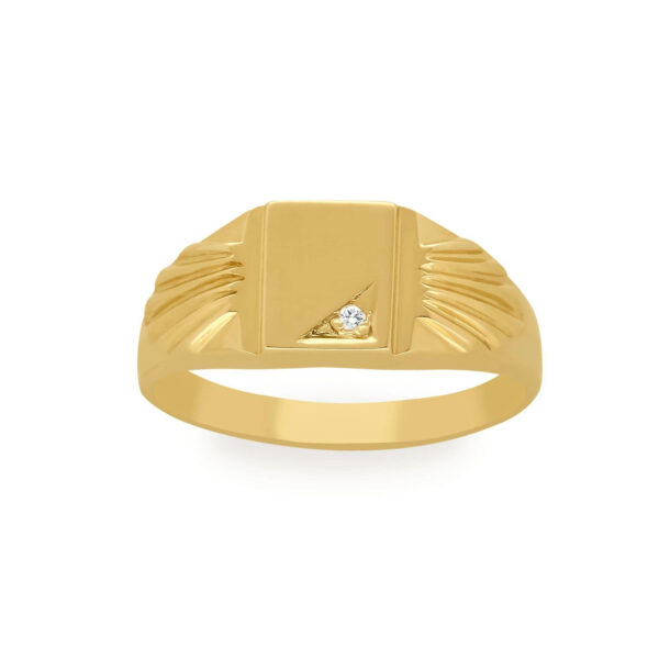Sygnet z żółtego złota z cyrkonią