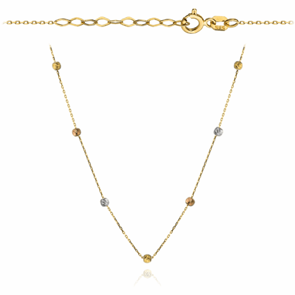 Naszyjnik celebrytka z żółtego, białego i różowego złota