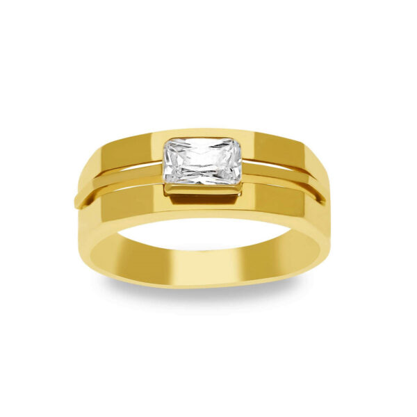 Pierścionek z żółtego złota z brylantem