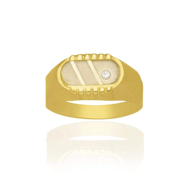 Sygnet z żółtego złota z cyrkonią