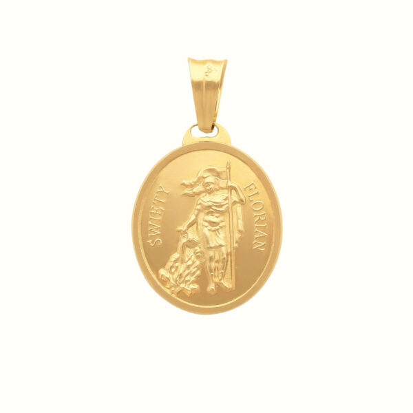 Medalik z żółtego złota z motywem religijnym
