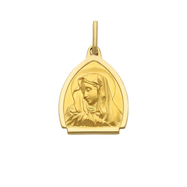 Medalik z żółtego złota z motywem religijnym