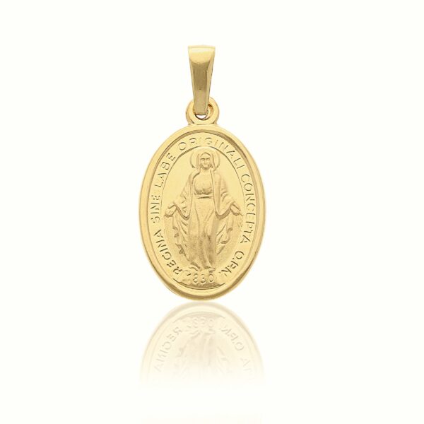 Medalik z żółtego złota z motywem religijnym