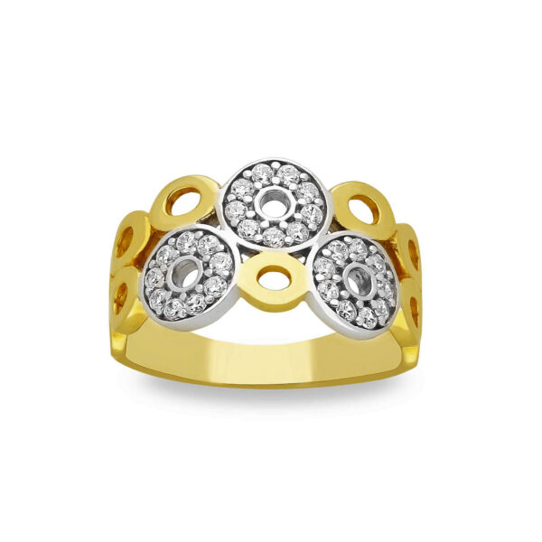 Pierścionek z żółtego złota z cyrkoniami