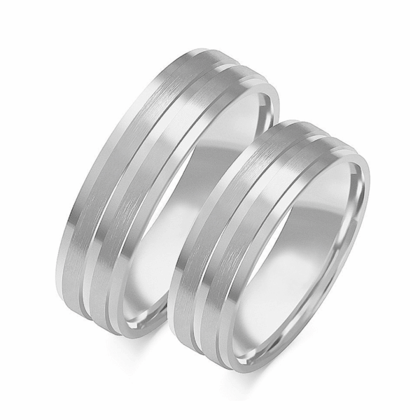 Obrączki z białego złota z cyrkoniami i brylantem