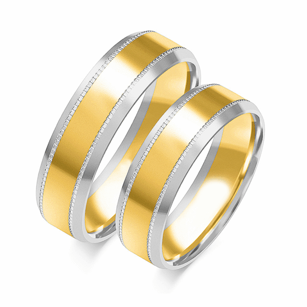 Obrączki z wielobarwnego złota z cyrkoniami i brylantem