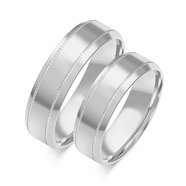 Obrączki z białego złota z cyrkoniami i brylantem