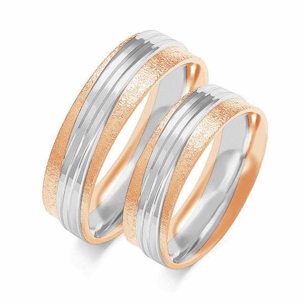 Obrączki z wielobarwnego złota z cyrkoniami i brylantem