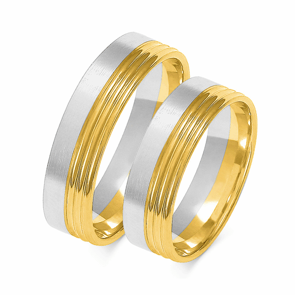 Obrączki z wielobarwnego złota z cyrkoniami i brylantem