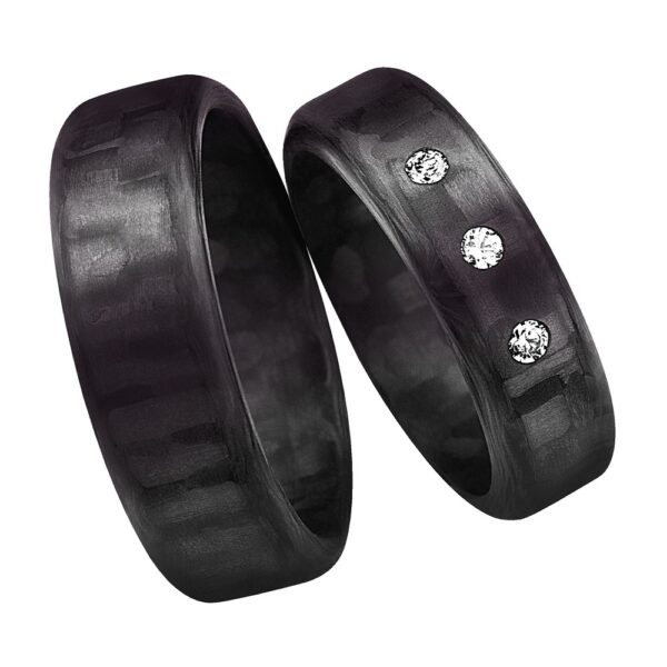 Obrączki z carbonu z brylantem