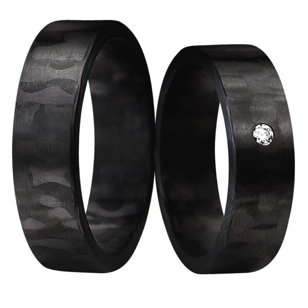 Obrączki z carbonu z brylantem