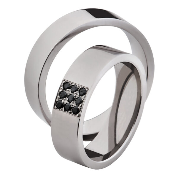 Obrączki z tytanu z brylantem