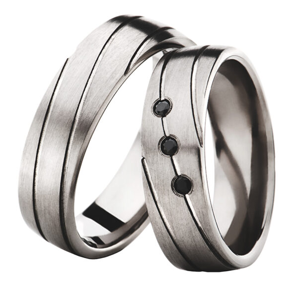 Obrączki z tytanu z brylantem
