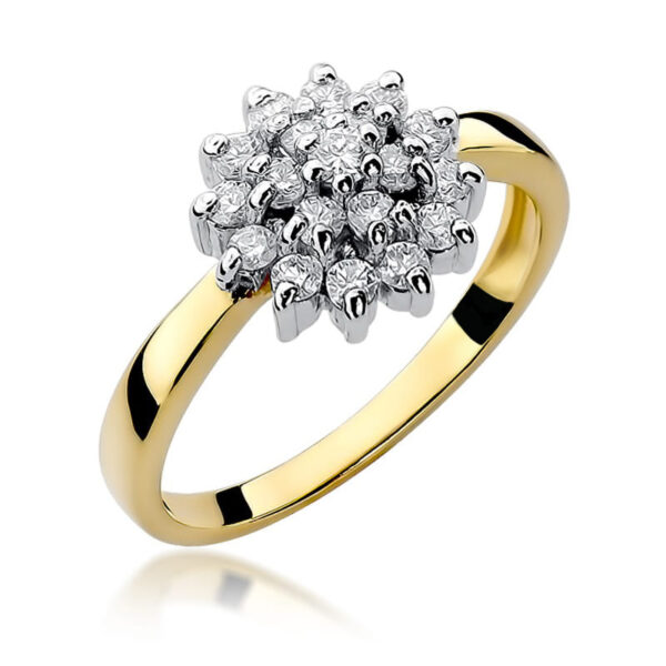 pierścionek żółte złoto z brylantem