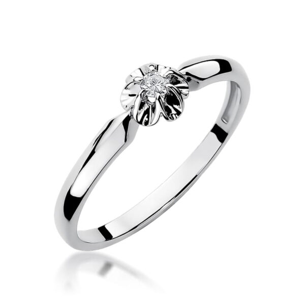 pierścionek białe złoto z brylantem