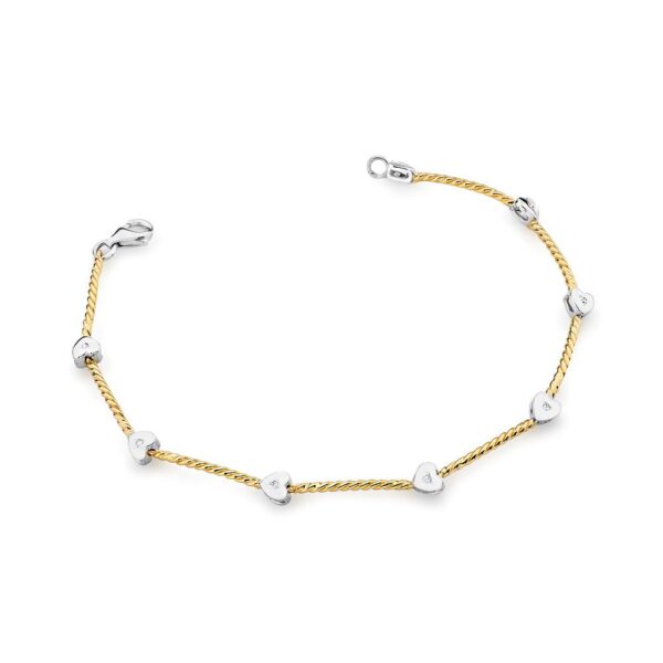 Bransoletka z żółtego złota z brylantem