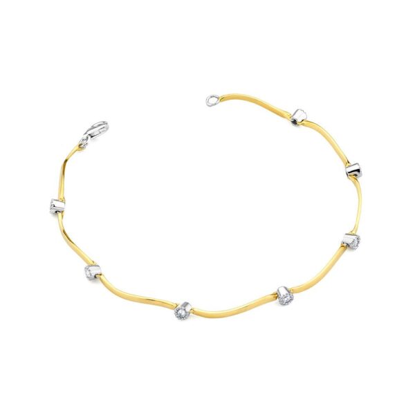 Bransoletka z żółtego złota z brylantem