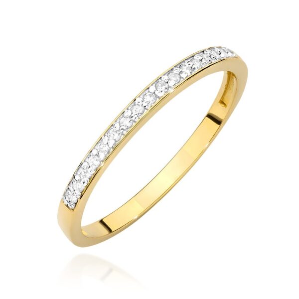 Pierścionek z żółtego złota z brylantem