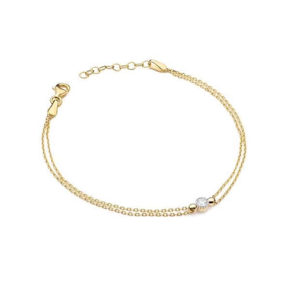 Bransoletka z żółtego złota z brylantem