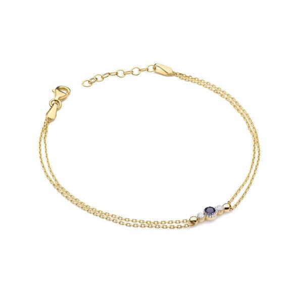 Bransoletka z żółtego złota z szafirem