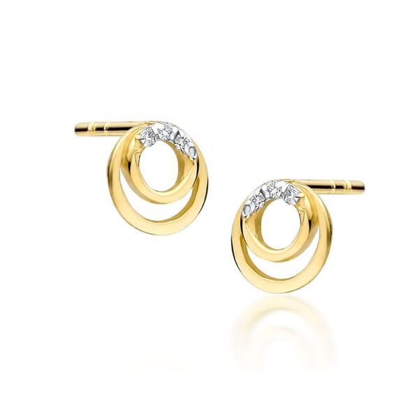 Kolczyki z żółtego złota z brylantem