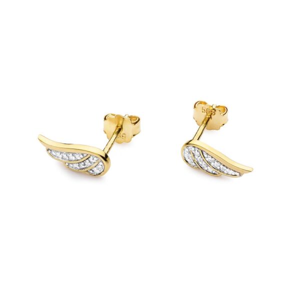 Kolczyki z żółtego złota z brylantem