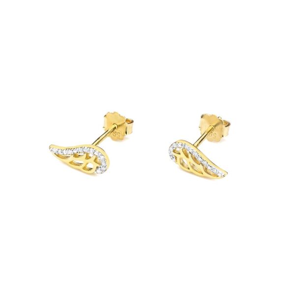 Kolczyki z żółtego złota z brylantem