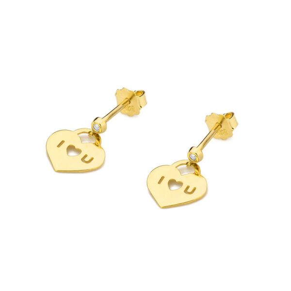 Kolczyki z żółtego złota z brylantem