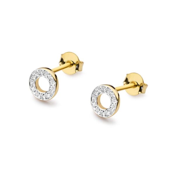 Kolczyki z żółtego złota z brylantem