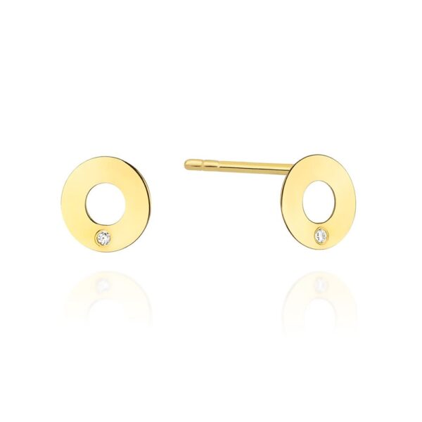 Kolczyki z żółtego złota z brylantem
