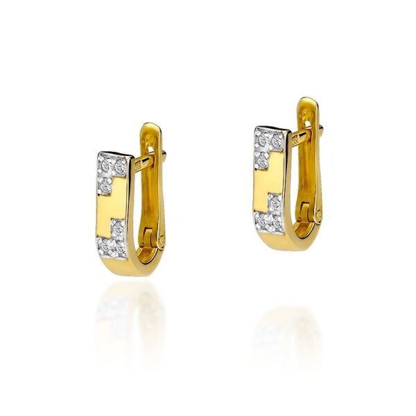 Kolczyki z żółtego złota z brylantem