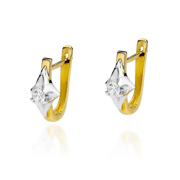 Kolczyki z żółtego złota z brylantem