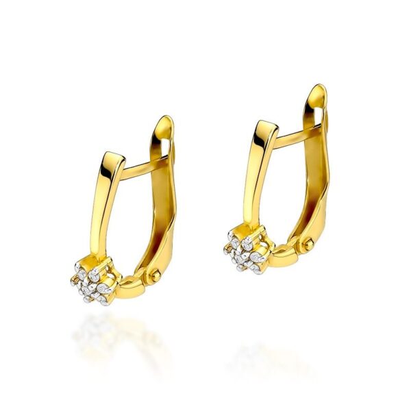 Kolczyki z żółtego złota z brylantem