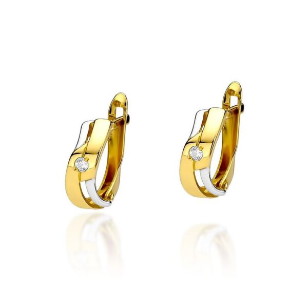 Kolczyki z żółtego złota z brylantem