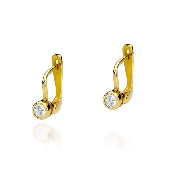 Kolczyki z żółtego złota z brylantem