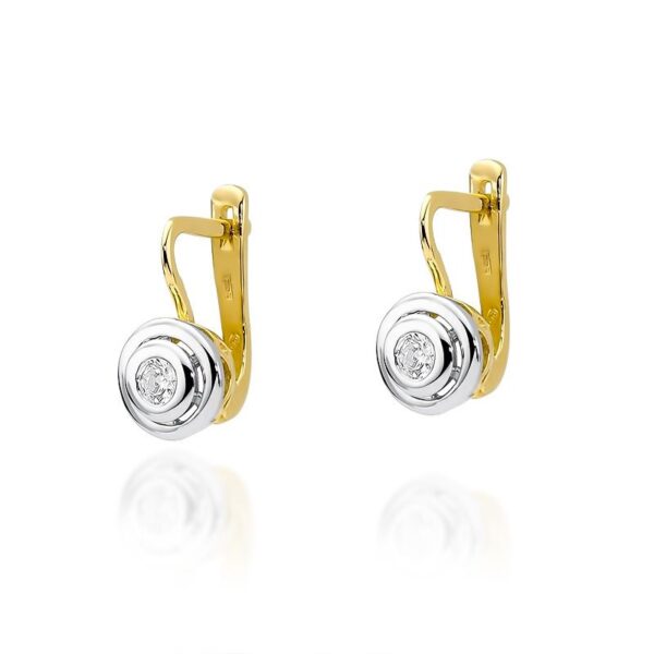 Kolczyki z żółtego złota z brylantem