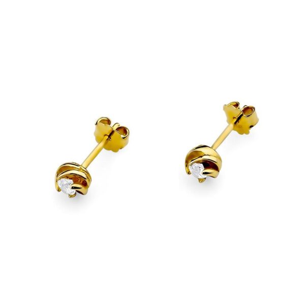 Kolczyki z żółtego złota z brylantem