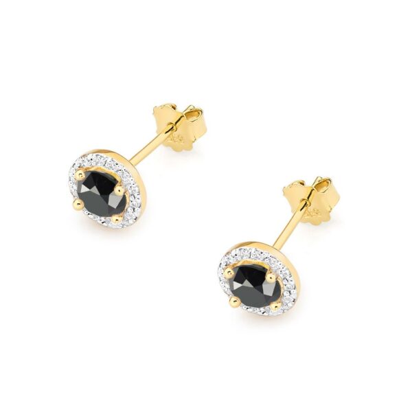 Kolczyki z żółtego złota z brylantem