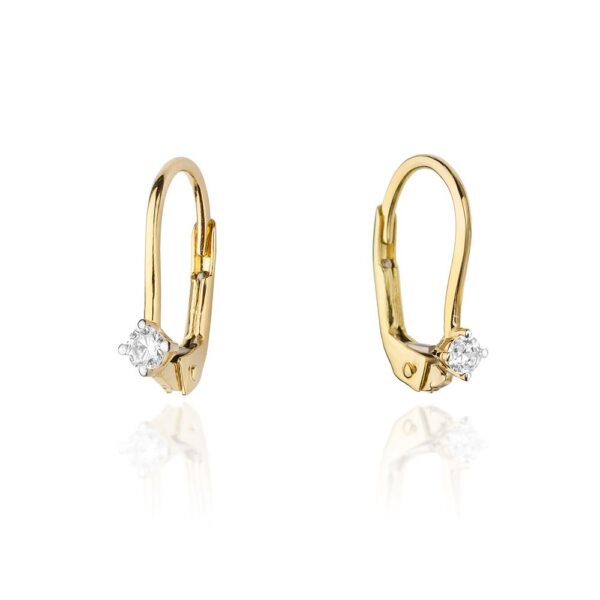 Kolczyki z żółtego złota z brylantem