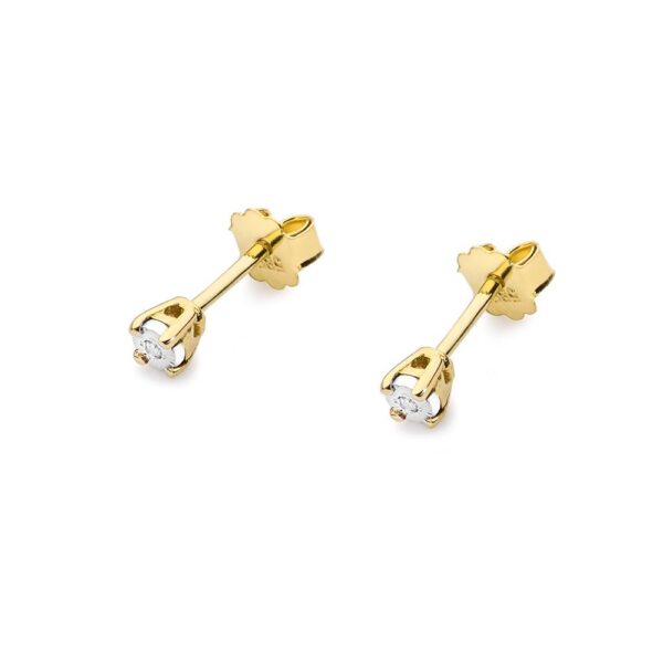 Kolczyki z żółtego złota z brylantem