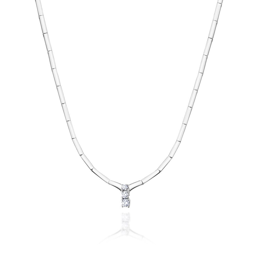 Naszyjnik z białego złota z brylantem