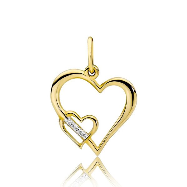 Zawieszka z żółtego złota z brylantem