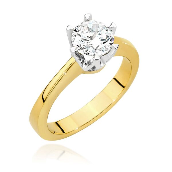 Pierścionek z żółtego złota z brylantem