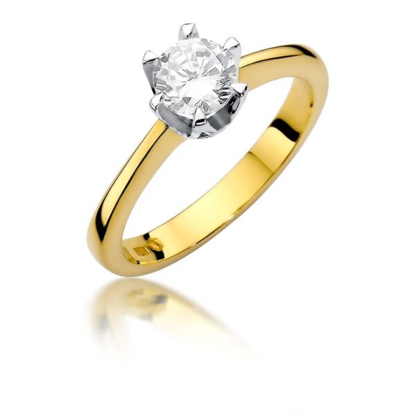 Pierścionek z żółtego złota z brylantem