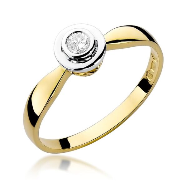 Pierścionek z żółtego złota z brylantem