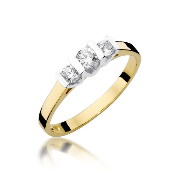 Pierścionek z żółtego złota z brylantem