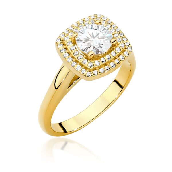 Pierścionek z żółtego złota z brylantem